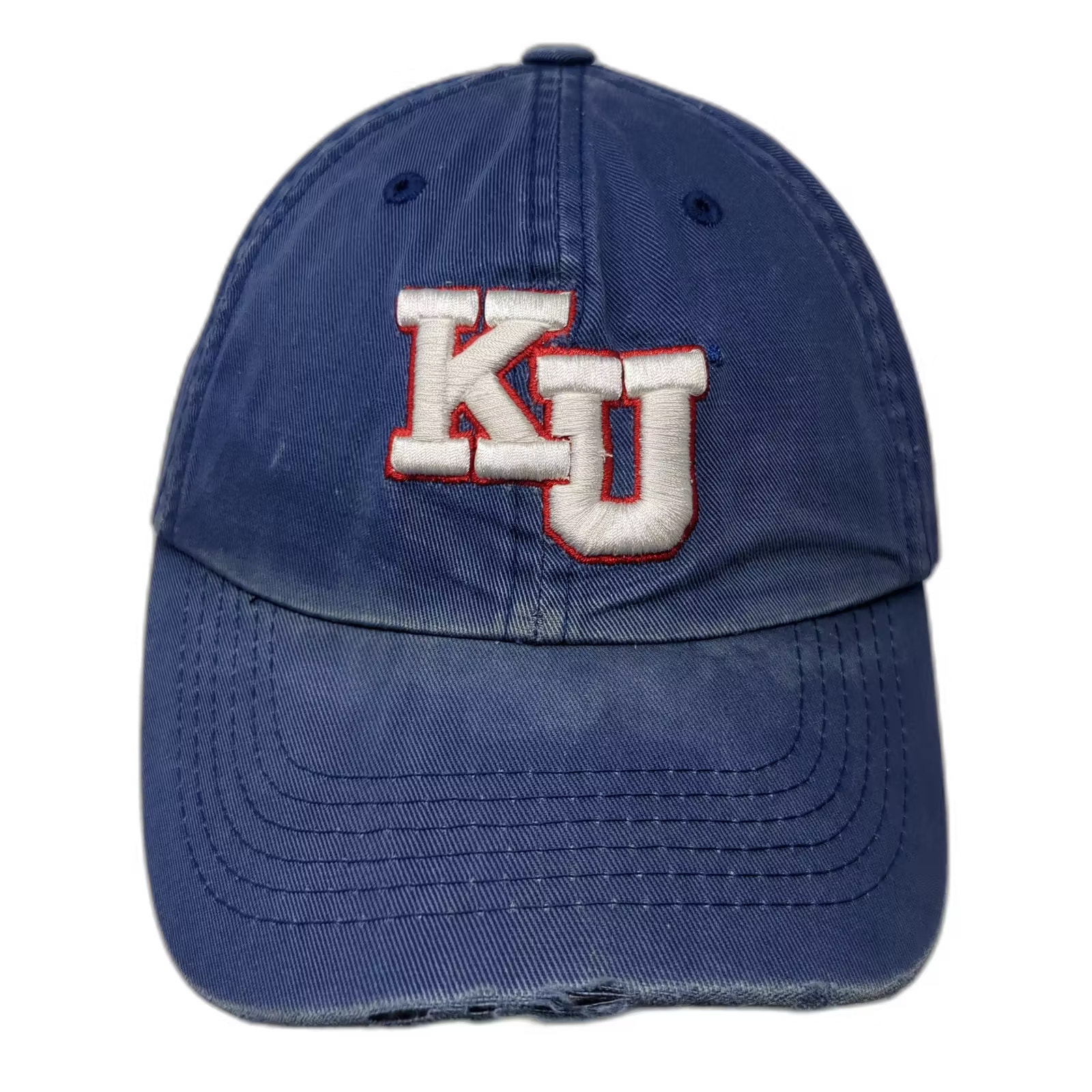 Kansas Jayhawks Ncaa Top Of The World Blue White Cap Slideback Osfa Embroidered